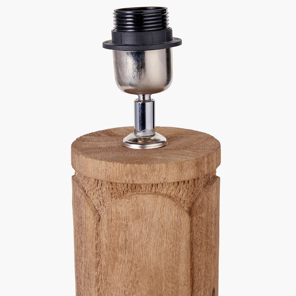 Aurelia Embossed Natural Wood Tall Table Lamp - Base Only